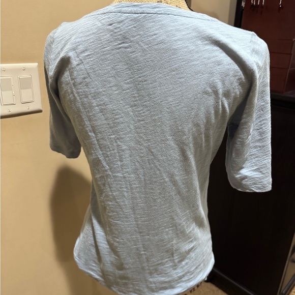 Talbots blue/Gray Fitted Short Sleeve Tee with Ribbed Detailing - Picture 2 of 8